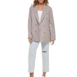 NWT Levi's Women's Tan Plaid Blazer size medium oversized